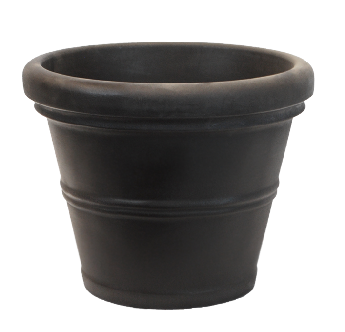 13.5 Inch Rolled Rim Planter Espresso - 1 per case - Decorative Planters